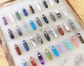 Crystal Pendant Healing Crystal DIY Jewelry Healing Crystal Gemstone Amethyst Rose Quartz Opalite White Howlite Aventurine