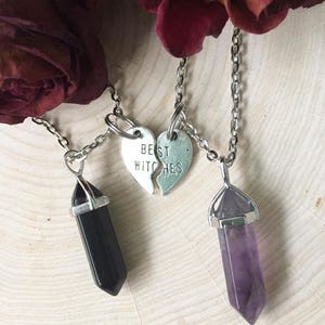 Best Witches Necklaces/ Best Witches Crystal Necklaces/ Best Friend for Two Necklaces/ Witch Besties/ Crystal Necklaces