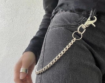 Stahl Brieftasche Kette: Industrielle Scherenverschlüsse, Grunge Hose Schlüsselanhänger Unisex Schlüsselbund Leine Funktion Mode