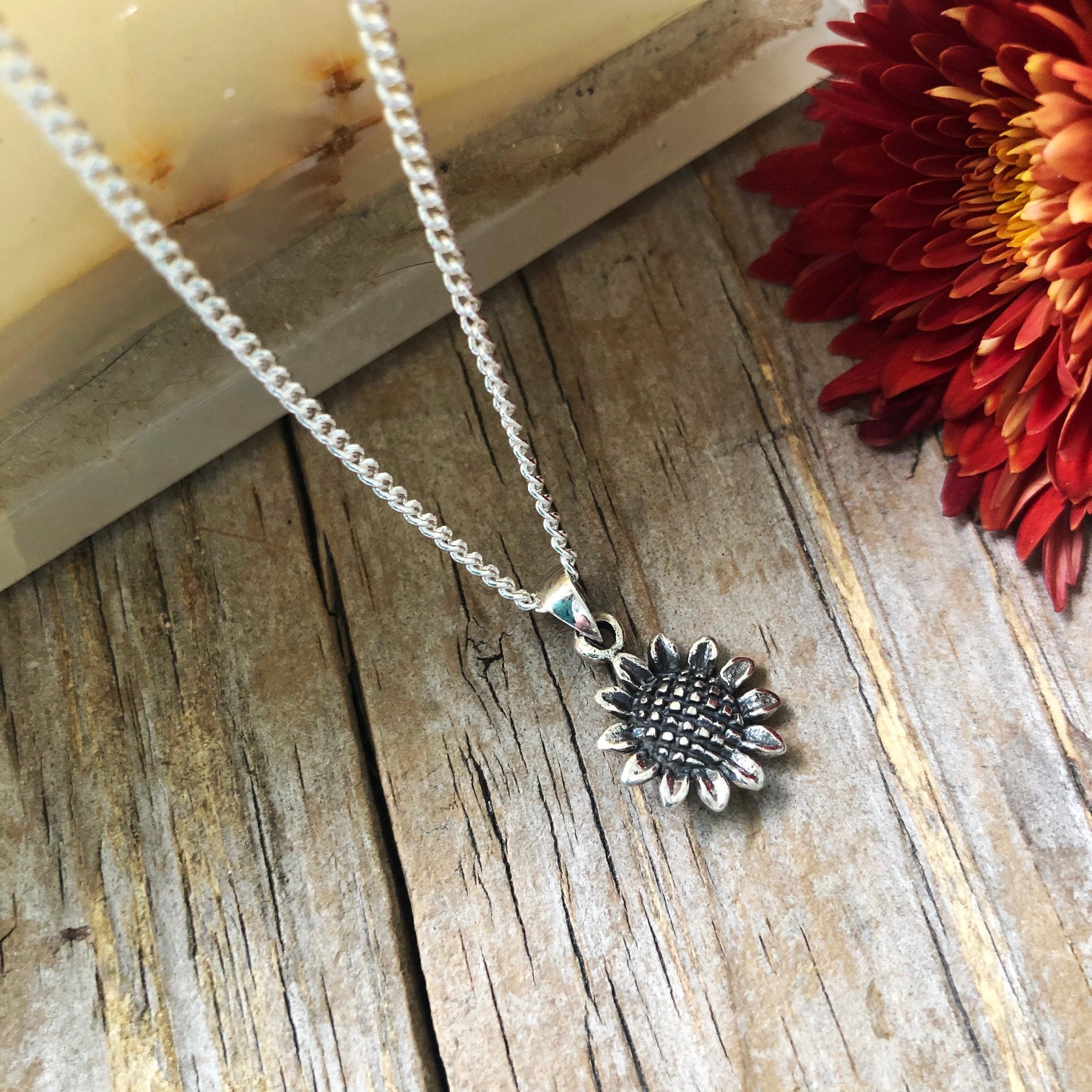 Sterling silver sunflower jewelry deals
