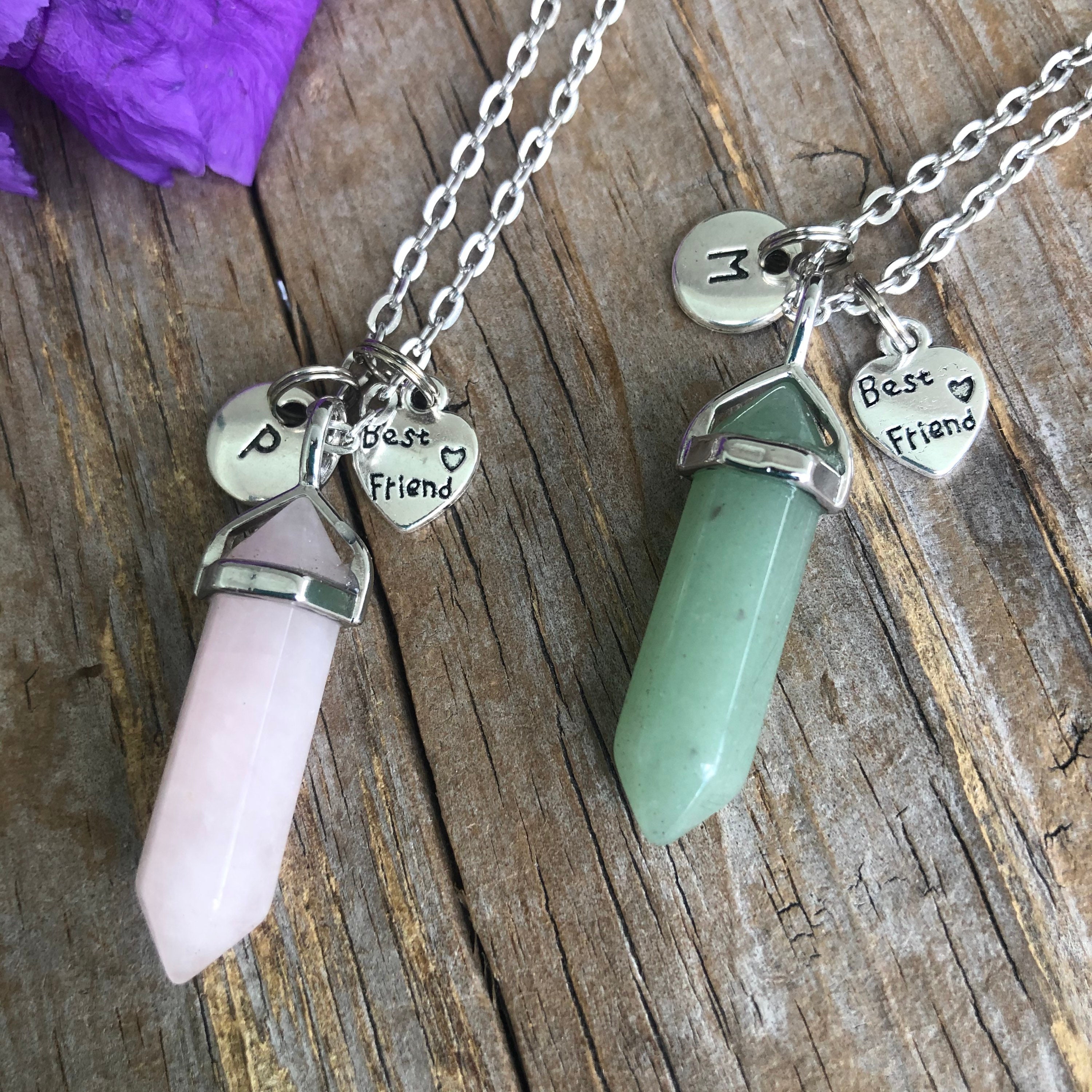 Best Witches Crystal necklace SET OF 2, best friends gemstone necklace set