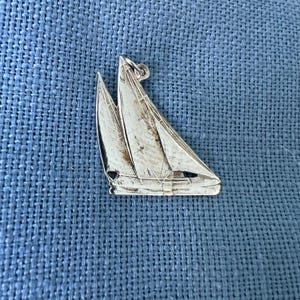 Vintage Sterling Silver Sailboat Charm: Nautical Schooner Pendant