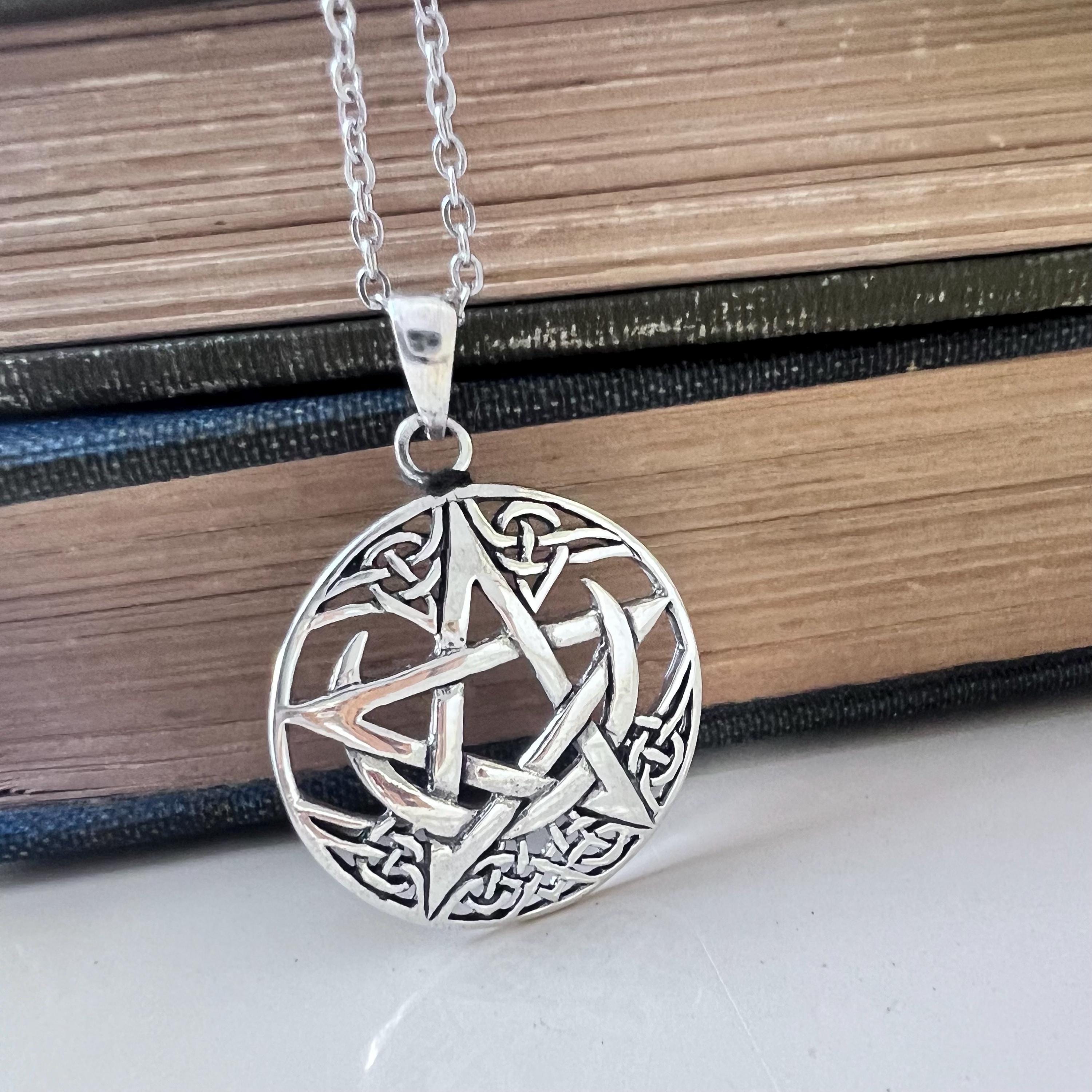 Sterling Silver Pentacle Necklace Sterling Silver Celtic Swirl W/