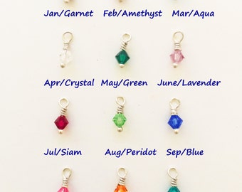 Birthstone Add on Swarovski Crystal, Vintage Swarovski Dangle Charm, Personalize Jewelry Crystal for Any Necklace or Bracelet
