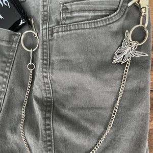 Cadena para billetera de la diosa hada para ella, llavero de acero con dije de diosa, correa fina con cadena, llavero de la diosa de la buena suerte