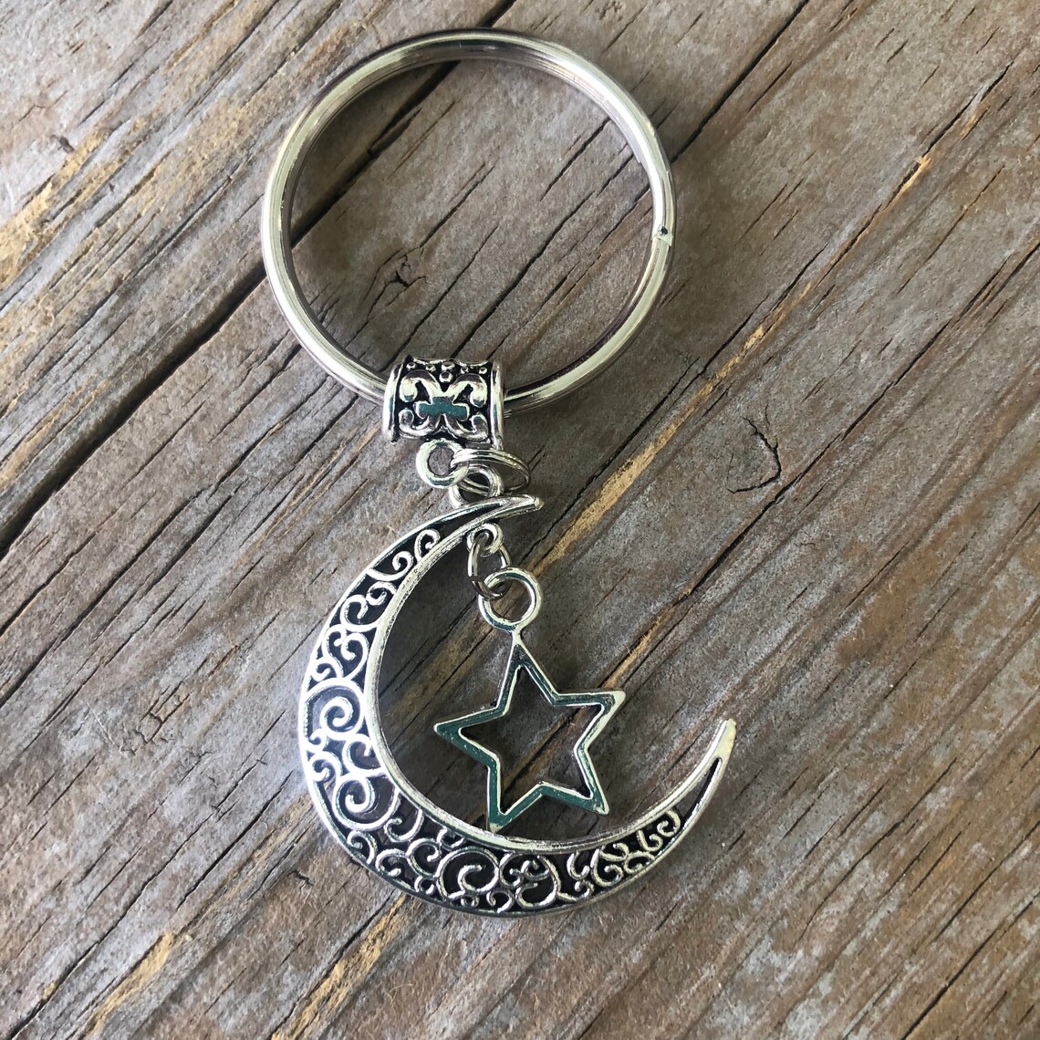 Crescent Moon Keychain/ Sun Key Chain/ Moon Sun Key Chain/ Sun Etsy