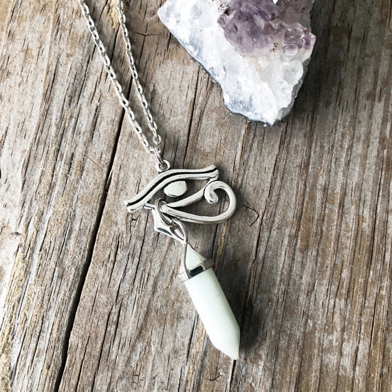 Eye of Rah Necklace Eye of Horus With Crystal Pendant Eye of Rah