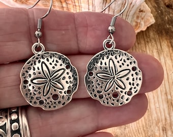 Sand Dollar Earrings or Necklace, Ocean Jewelry, Beach Lover
