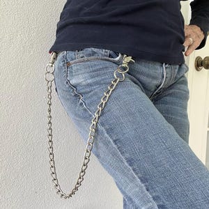 Cadena de billetera gruesa para pantalones, llavero minimalista, elige la longitud, cadena para pantalones, cadena funcional de moda para chico y chica, regalo para él o ella