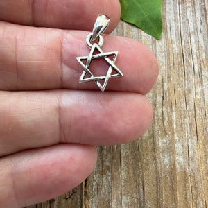Tiny Sterling Star of David Pendant, Petite Silver Star, Sterling Religious Star, Hanukkah Gift, Hebrew Jewelry, Bat Mitzvah Gift