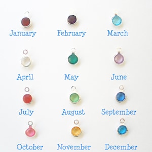 Birthstone Charm Add on, Personalize Any Necklace, Glass Birthstone Charm, Personalized Jewelry