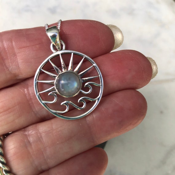 Sterling Silver Sun and Water Necklace Sterling Silver Sun and Water Necklace