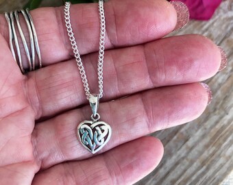 Celtic Heart, Silver Celtic Knot Heart Charm, Small Sterling Heart Charm, Silver Heart,  Forever Heart