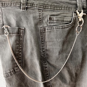 Cadena para billetera, llavero de acero con una o dos hebras, correa para billetera unisex, llavero con cadena fina, fabricado en EE. UU.