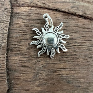 Sterling Silver Sunburst Necklace: Celestial Sun Ray Charm