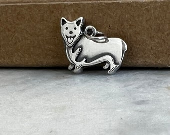 Silver Corgi Charm, Corgi Sterling Pendant, Silver Dog Charm, Corgi Love,  Pet Jewelry, Fur baby Love Charm ea