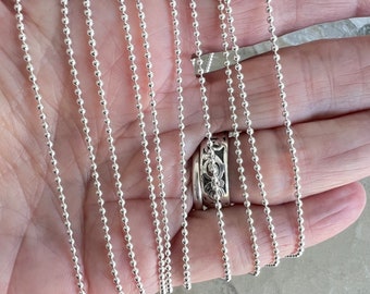 Sterling Silver Ball Chain: 1.5mm Bead Necklace