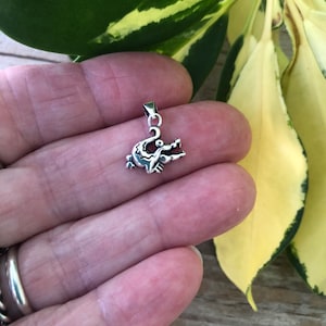 925 Sterling Silver Teeny Crocodile Charm, Tiny Sterling Alligator, Nature Croc Charm, Sterling Silver Reptile Jewelry, Gator Charm