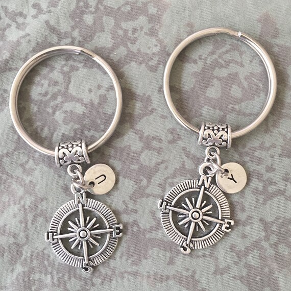 Items similar to Compass Keychains/ Compass Best Friends/ Compass BFF