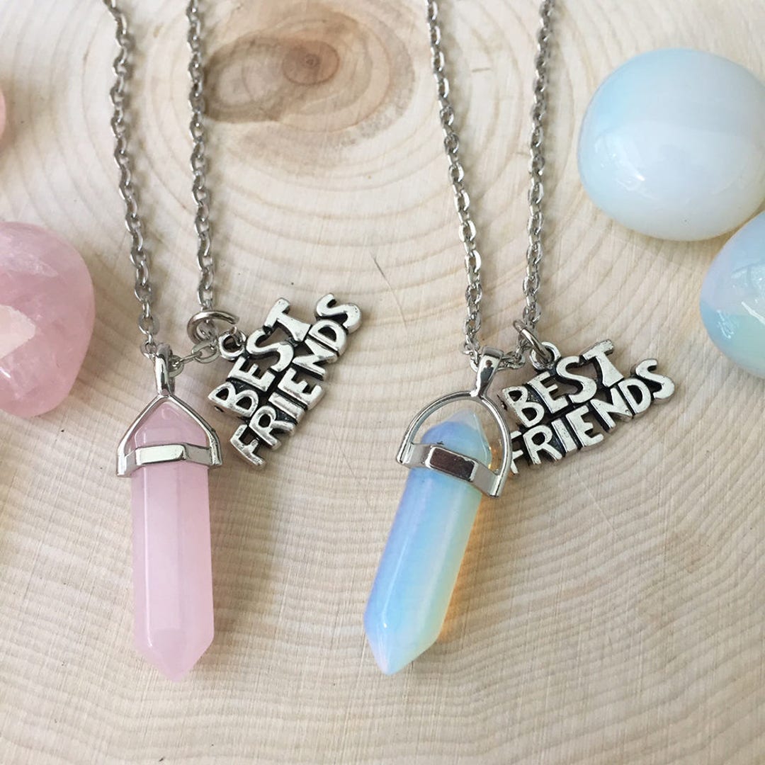 2 Crystal Best Friends Necklaces, Pair of Best Friend Necklace, Crystal  Friendship Necklace - Etsy