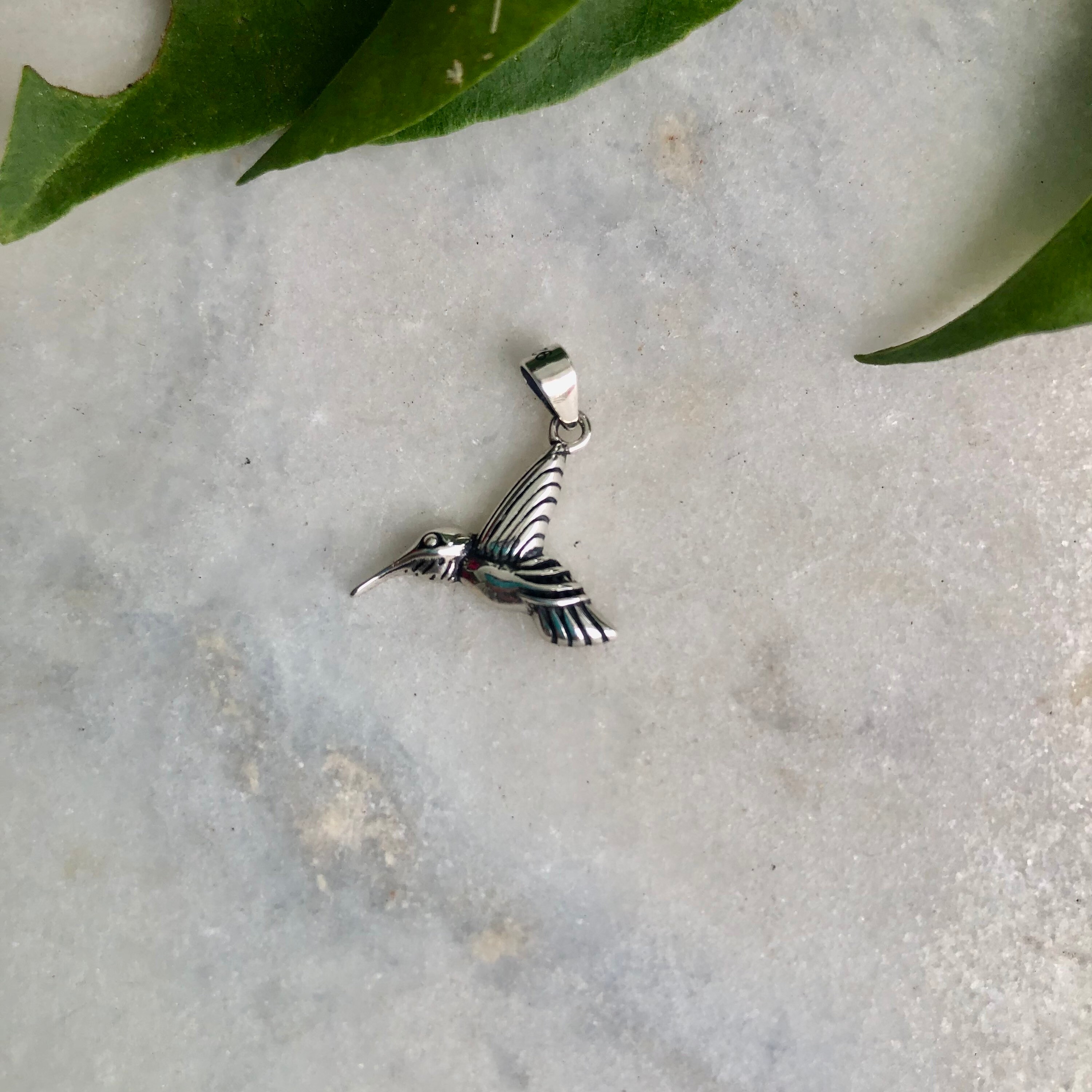 Ciondolo a forma di colibrì in argento sterling: grazioso ciondolo a forma di uccello, gioielli a forma di colibrì - Italia