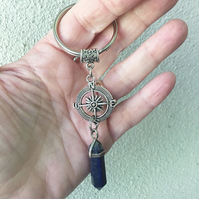 Compass Crystal Keychain/ Crystal Compass Key Ring/ Compass Etsy