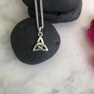 BlueRica Celtic Trinity Knot Triquetra Pendant on Adjustable Black Cord  Necklace (Old Silver Color)