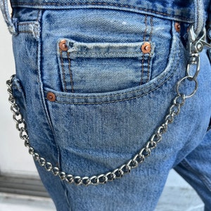 Cadena para billetera, cierre de langosta grande y llavero, cadena cubana pesada, pinza de langosta unisex resistente al deslustre, regalo de cadena de motociclista para él o ella