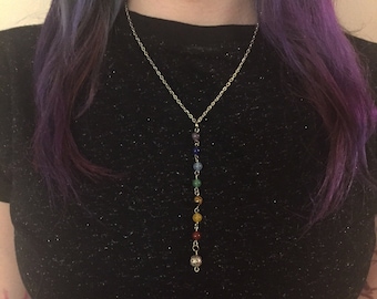 Chakra Necklace, Chakra Color Bead Necklace, Rainbow Bead Necklace
