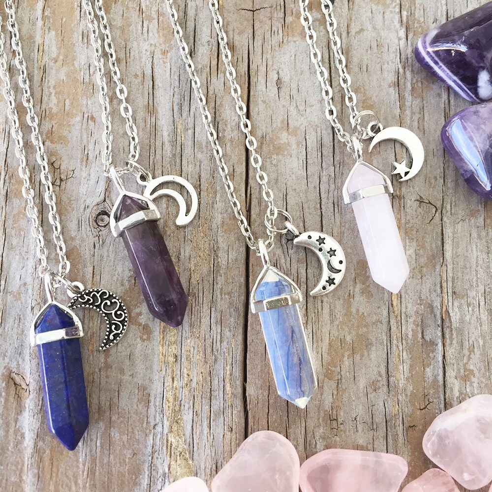 Crystal Moon Necklace Crystal Necklace 