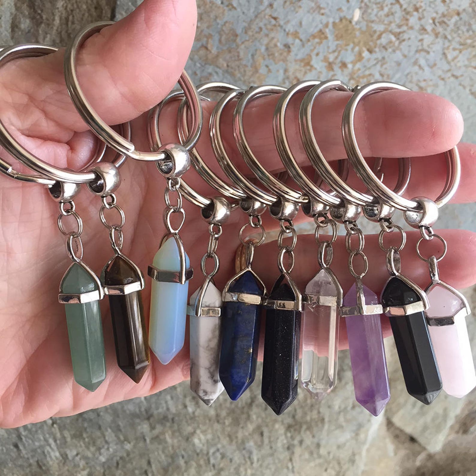 Crystal Keychain/ Crystal Key Ring/ Add Initial Crystal Etsy