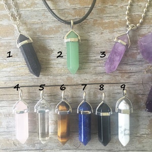 Crystal Pendant, Crystal Quartz, Healing Crystal, Rose Quartz Crystal, Stone Layering Crystals, Amethyst. Aventurine image 2