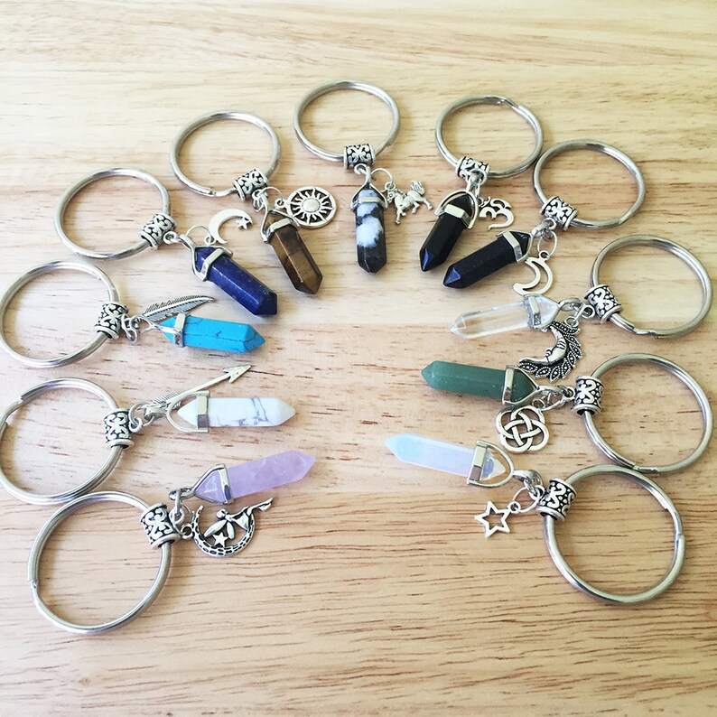 Crystal Keychain/ Crystal Key Chain Charm/ Gemstone Charm Etsy