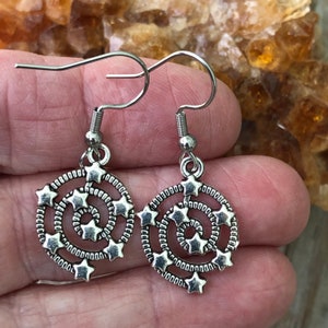 Galaxy Stars Dangle Earrings: Milky Way Space Star Charm Drop Earring, Surgical Steel Hooks
