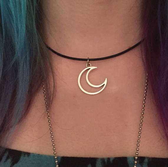 Crescent Moon Necklace/ Moon Cutout 