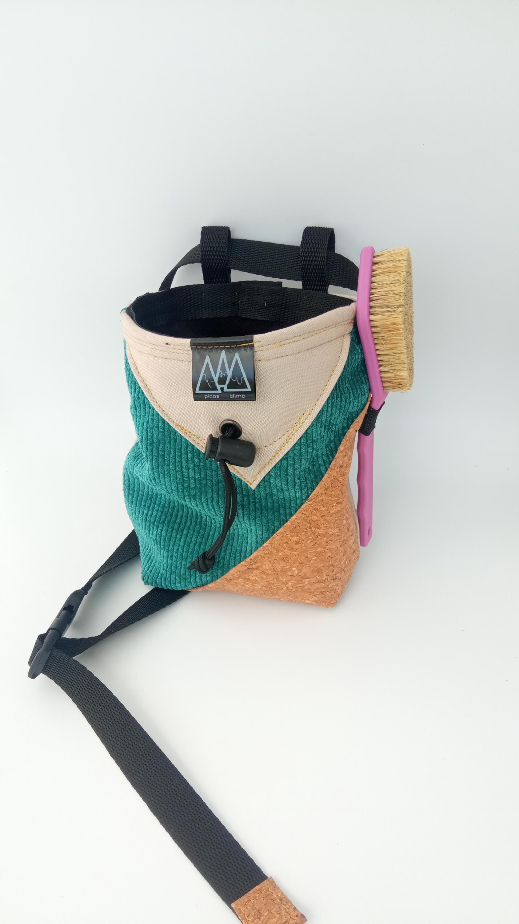 Corduroy climber Chalk Bag: Handmade boulderbag with Belt.