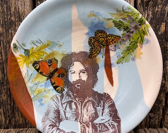 Jerry Garcia Handmade Ceramic Plate