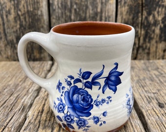 Retro Indigo Ceramic Coffee Mug