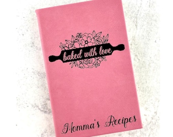 Personalized Recipe Book, Custom Cookbook, Christmas Gift, Mother's Day, Family Recipe Journal, Custom Recipe Book, Engraved Recipe Journal