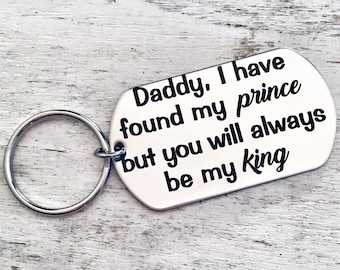 Personalized Dog Tag Keychain, Fathers Day Gift, Personalized Keychain, Dad Keychain, Father of the Bride Gift, Gift for Dad, Wedding Gift