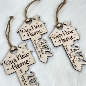 New Home Christmas Ornament, 2025 Holiday Ornament, Key Wooden Ornament, Housing Market Ornament, Housewarming Ornament Gift, Christmas