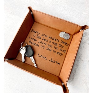 Dad Christmas Gift, Valet Tray for Dad, Empty your pockets Daddy, Catch All Tray, Wallet Tray, Personalized Coin Tray, Custom Valet Key Tray