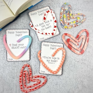 Valentine's Day Cards, Heart Shape Bookmarks, Kid Valentines Cards, Classroom Valentines, Class Favors, Valentine’s Gift, Valentine Bulk