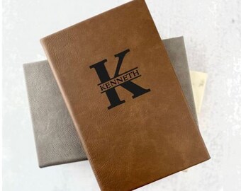 Personalized Engraved Journal, Man Journal, Christmas Gift for Dad, Vegan Leather Journal, Custom Journal, Notebook Journal for Man