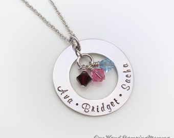 Hand Stamped Jewelry - Personalized Necklace - Personalized Mom Necklace - Hand Stamped Necklace - Mom Necklace