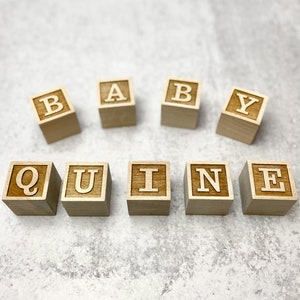 Personalized Wood Name Blocks, 1.5" Baby Wooden Blocks, 1 1/2"Natural Nursery Decor, Custom Name Blocks, Maternity Photo Props, Newborn Gift