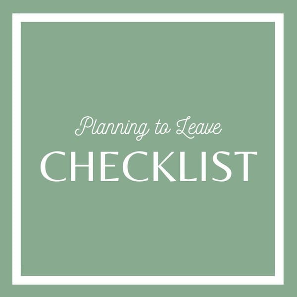 Planning to Leave Checklist: Domestic Violence