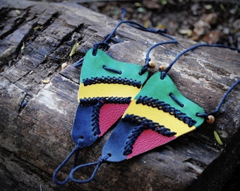 Rasta ~ Recycled Leather Barefoot Sandals / Foot Bikinis