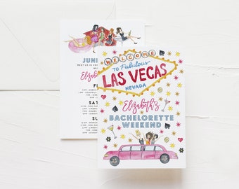 Vegas Bachelorette Invitation | Vegas Weekend Invitation | Itinerary | Girls Weekend Invitation | Las Vegas | Bachelorette Itinerary Invite