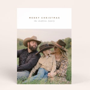 Minimalist Photo Christmas Card, Classic, Simple Holiday Card, Printable Template, Prints